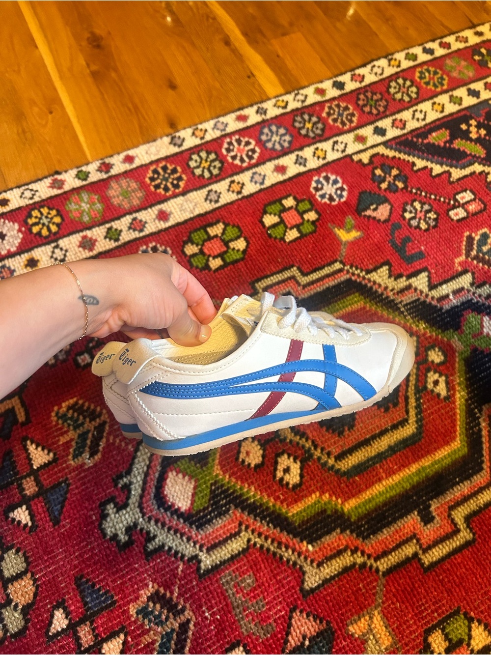 Onitsuka Tiger Mexico 66 White with Blue & Red Stripes